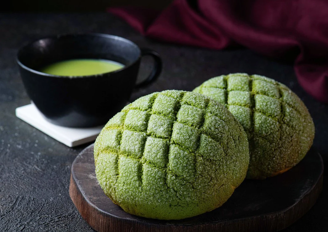 Ochiai matcha melon pan Japanese sweet bread