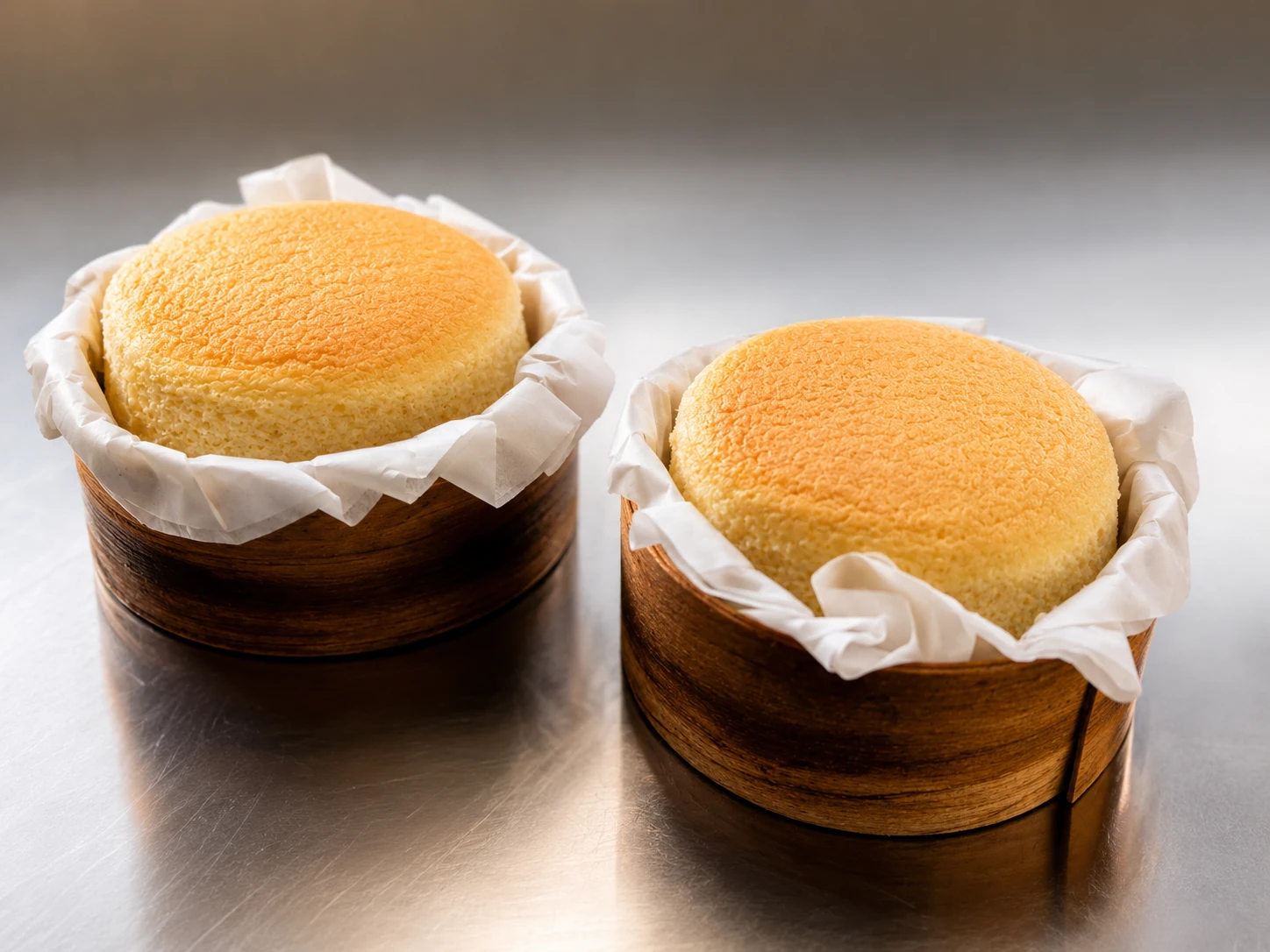 Individual Japanese cotton cheesecakes for hotel and catering service